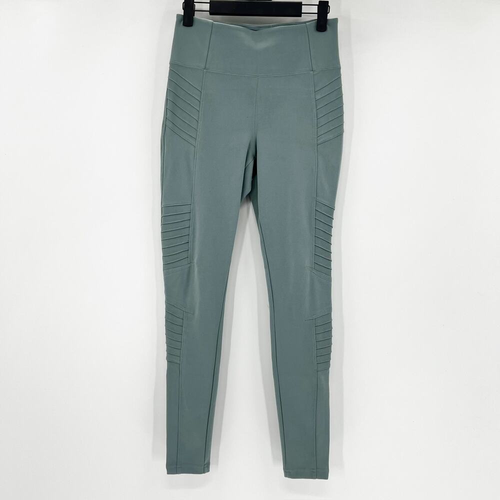 Athleta Women's Green Pockets Tight Moto Delancey Athletic Leggings Size‎ S